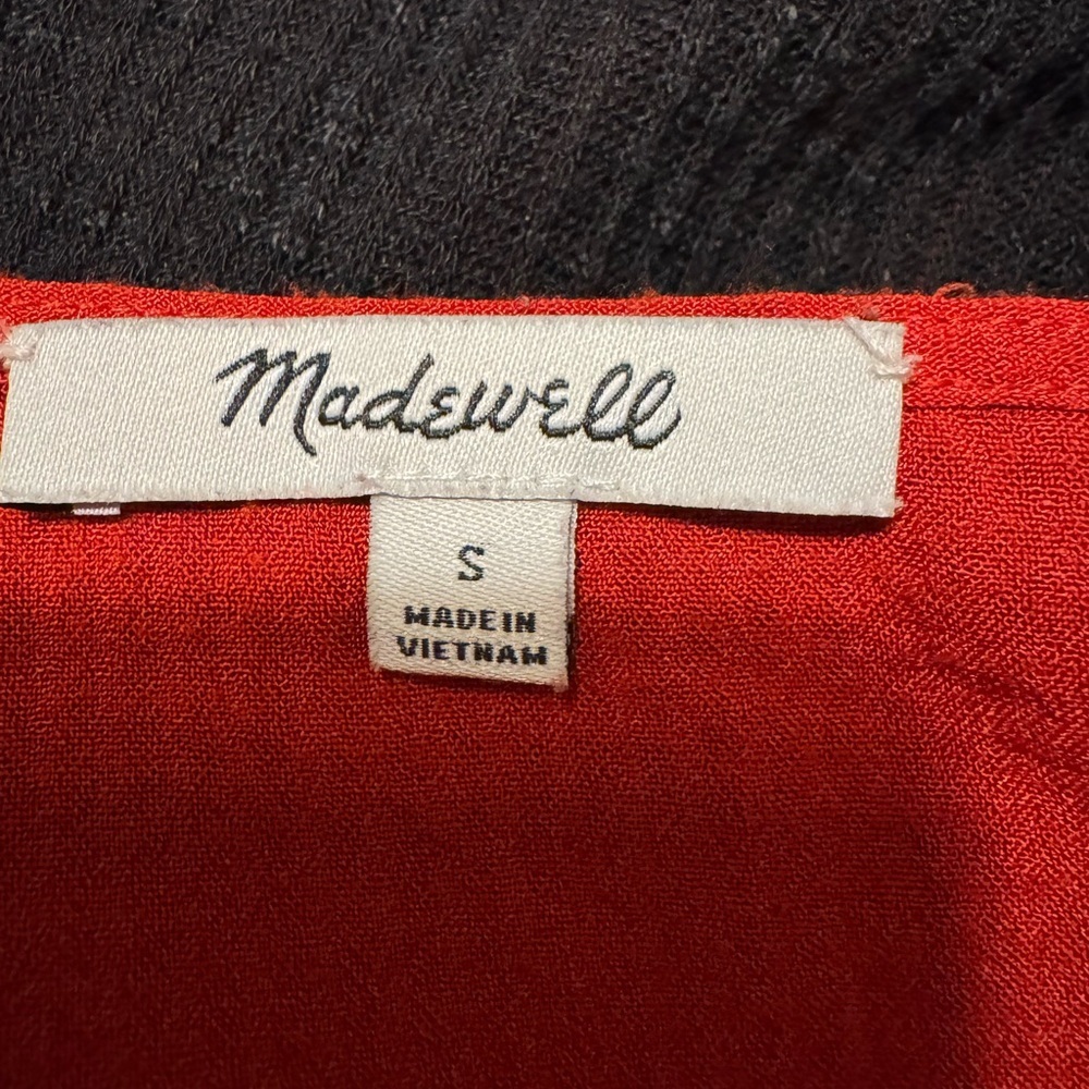 Madewell Burnt orange/brick red wrap top - Picture 7 of 8